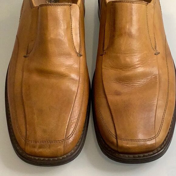 FEETFIRST MENS TAN LEATHER LOAFERS/SLIP ONS MADE IN ITALY SIZE 43 - Picture 7 of 13